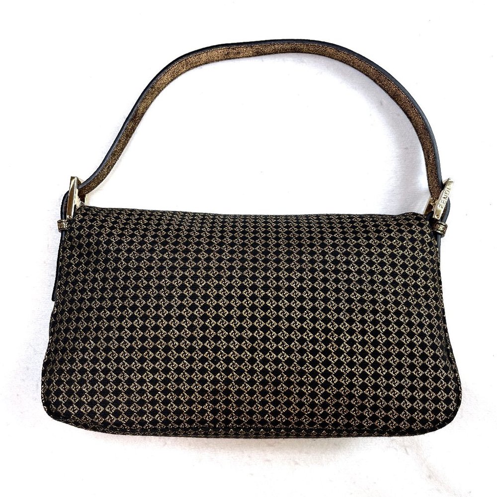 Auc New Fendi Zucchino Metallic Gold Canvas Mamma bag - Picture 11 of 17